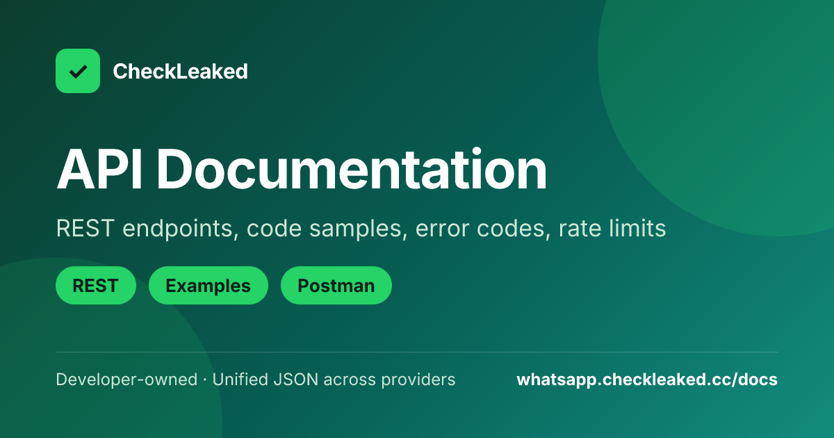 WhatsApp Profile API Developer Docs — Quickstart, SDKs, Reference ...